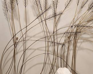 Metal wheat wall sculpture