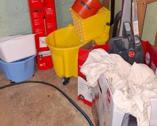 floor mops, buckets