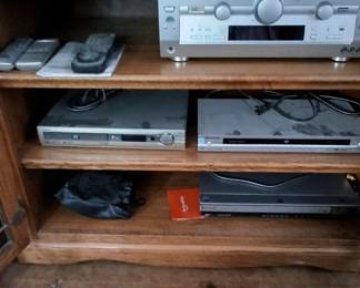 stereo set up, dvd player, turntable
