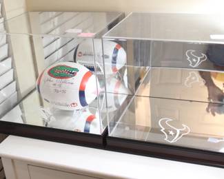 SIGNED GATOR FOOTBALL, ARIZONA CARDINALS, HOUSTAN TEXANS, HELMET CASES
