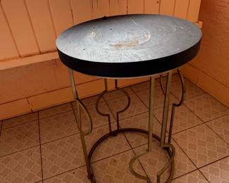 Mid-Century Modern Metal Base Side Table