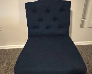 Baxton Studio Harmon Navy Blue Velvet Tufted Accent Chair