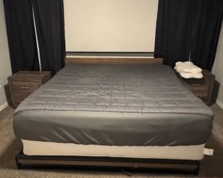 Modern Bedroom Set with Metal and Wood Frame
