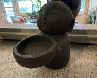 Japanese Jizo Monk Offering Bowl Statue