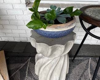 Concrete Garden Pedestal Plant Stand