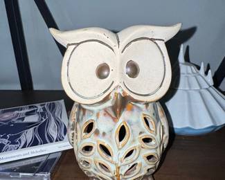 Vintage Ceramic Owl Luminary