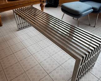Modway Gridiron Stainless Steel Bench
