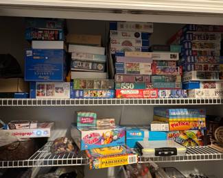 Collection of Assorted Board Games and Jigsaw Puzzles