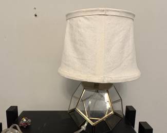Lalia Home Brass and Glass Octagonal Table Lamp