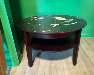 Vintage Round Tiered End Table