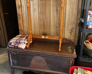 Cedar line Hope chest, blanket rack
