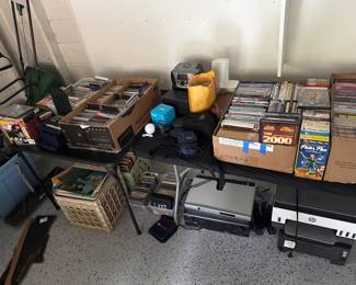 CDs, DVDs, Vinyls, Stereos, Printers(with ink)