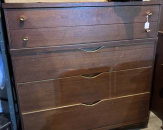 Mid-Century Tall boy with matching long dresser