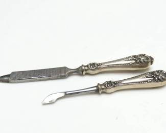 Antique Sterling Silver Handled Manicure Set