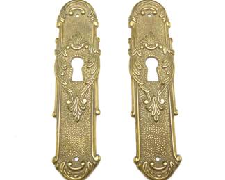 Pair of Vintage Brass Key Hole Plates