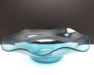 Large Stunning Art Glass Centerpiece Bowl