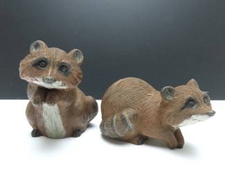 Lot of 2 Art Line Inc. Racoon Figures