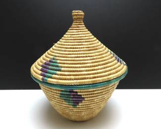 Handwoven Endiro Coiled Lidded Basket - Made in Uganda