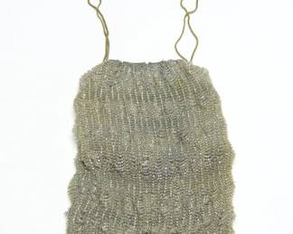 Antique 1920's Flapper Era Micro Beaded Reticule Drawstring Beaded Purse