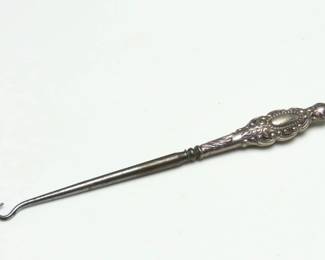 Antique Boot Hook with Sterling Silver Handle