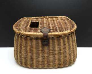 Vintage Wicker Fishing Basket