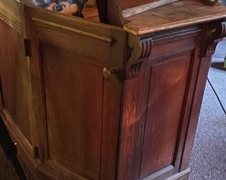 Antique Oak Shipping Clerk's Desk or Reception Counter