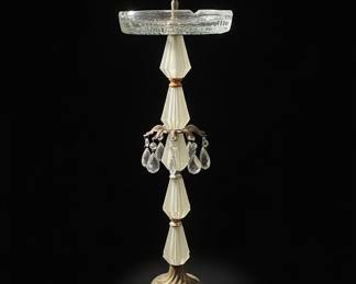 Mid-Century Hollywood Regency Crystal Ashtray Stand