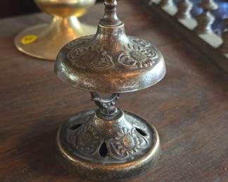 Vintage Brass Sunflower Hotel Desk Bell