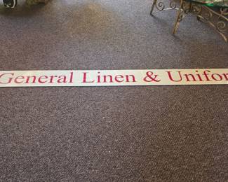 General Linen & Uniform Service Plexi Sign. Approx. 7 1/2 Foot Detroit Mi