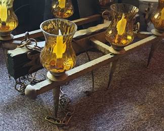 Vintage Rustic Beam Chandelier