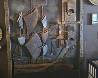 1967 Vanguard Studios Spanish Galleon Wall Sculpture