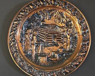 Vintage Coppercraft Guild Embossed Copper Wall Plate