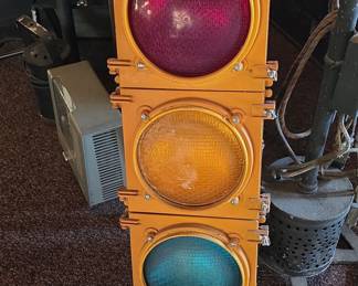 Vintage Industrial Traffic Signal Light