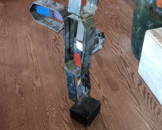 large brutalist metal sculpture