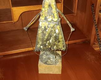 vintage metal brutalist sculpture