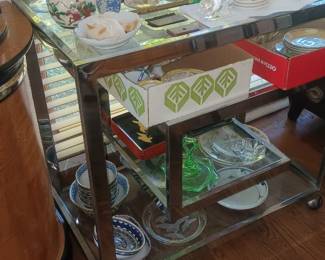 chrome tea cart