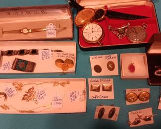 fine jewelry, pocket watches are both as is