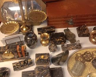 black Italian Portoro marble items