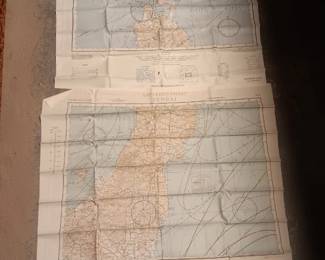 1940's US silk pilot's maps