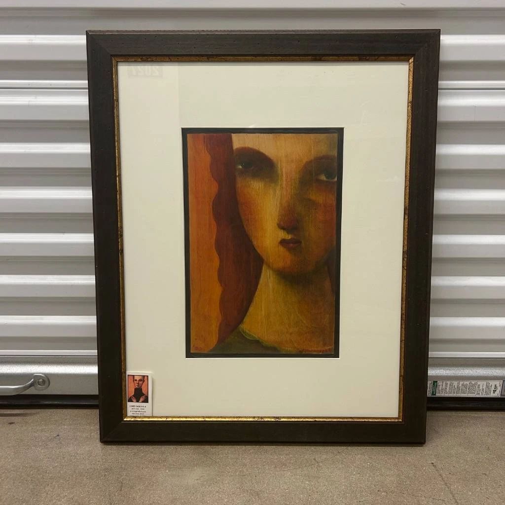 Lot #2 John Whipple Signed Original Female Portrait Painting on Wood Panel Framed