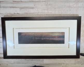 Lot #47 George Raab Day's End Limited Edition Color Aquatint Etching Signed Numbered 77/170 Framed