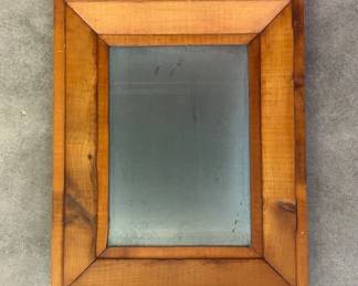 Lot #38 Antique American Empire Ogee Wall Mirror Fruitwood Frame Old Foxed Mercury Glass 19th Century