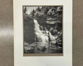 Lot #91 Otto Maurer Black and White Photograph Blackwater Falls West Virginia Signed Print Matted