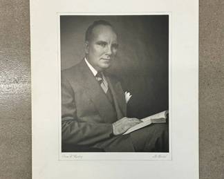 Vintage Otto Maurer Studio Portrait Photograph Glenn W. Harkins Black White Silver Gelatin Mounted