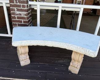 Curved Concrete Garden Bench third image