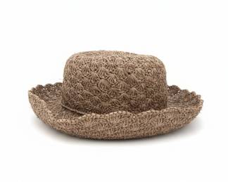 Vintage Crocheted Raffia Sun Hat
