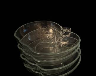 Set of Vintage KIG Indonesia Clear Glass AppleShaped Bowls