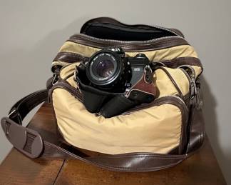 Minolta X mm Film Camera with mm Lens and Bag