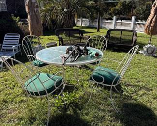 Vintage Wrought Iron Patio Dining Set