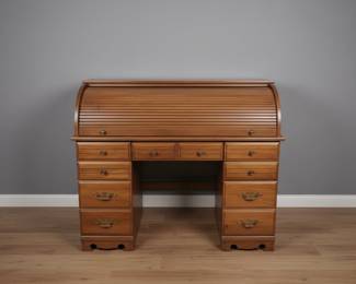 MidCentury Oak RollTop Desk third image